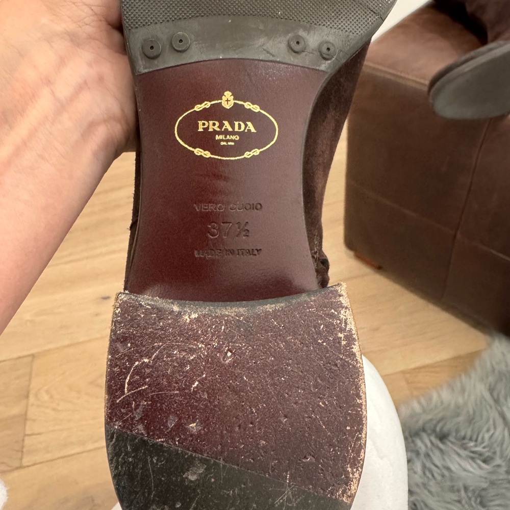 PRADA Brown Suede Knee-High Boots - Picture 8 of 8
